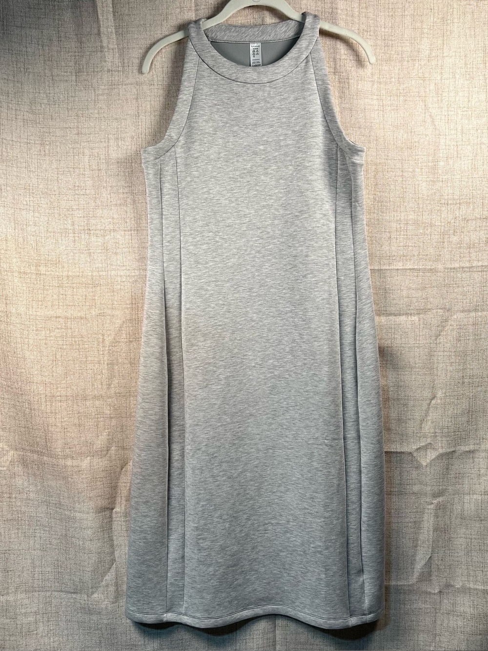 Spanx Dress Airessentials Gray Stretch Sleeveless Casual Midi Women's Medium